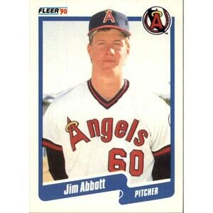 1990 Jim Abbott Fleer Baseball Card #125